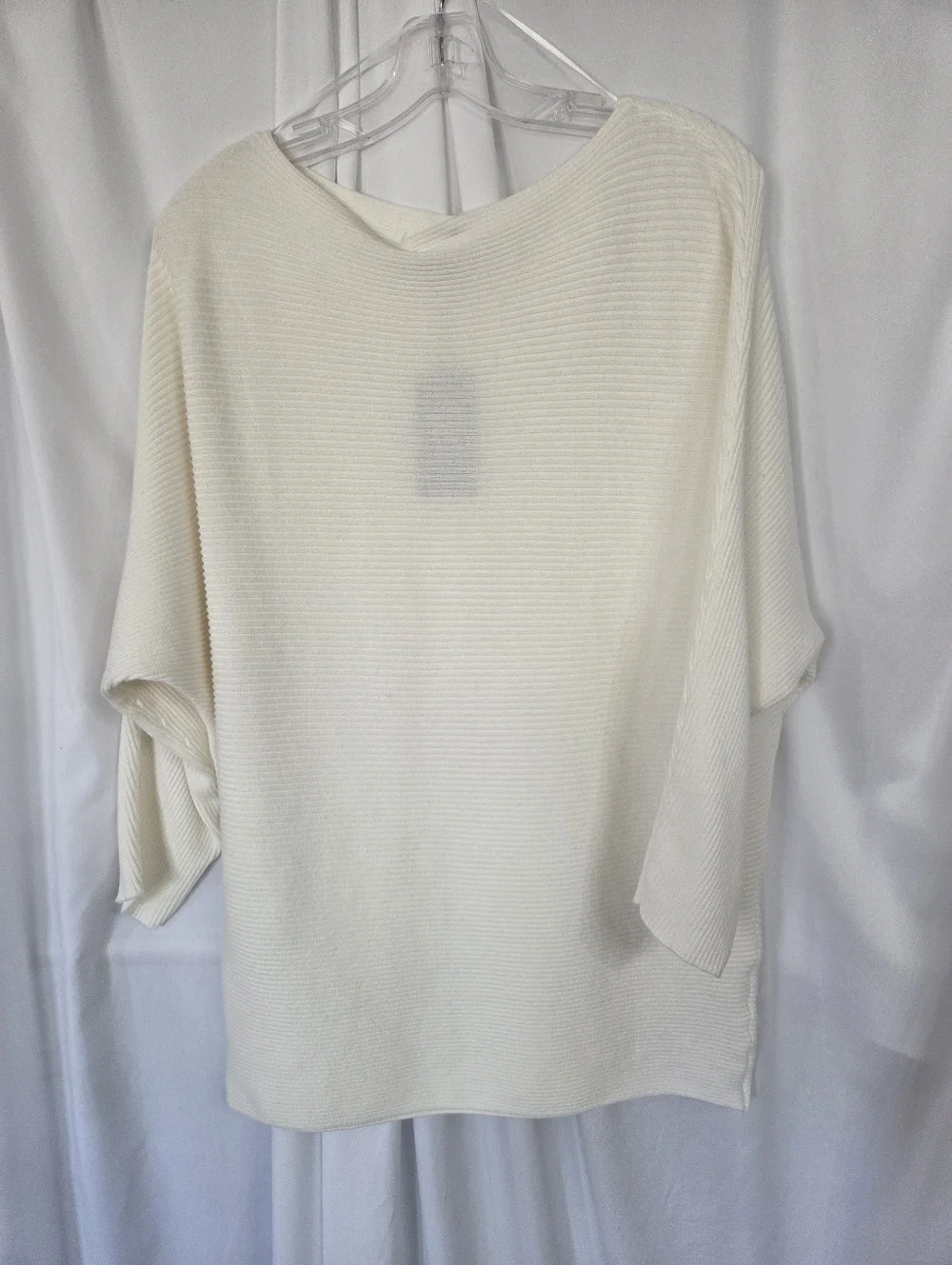 Vince Camuto Buttercream Ribbed Boat Neck Loose Fit Sweater Size S